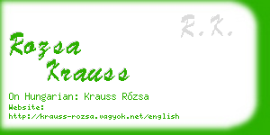 rozsa krauss business card